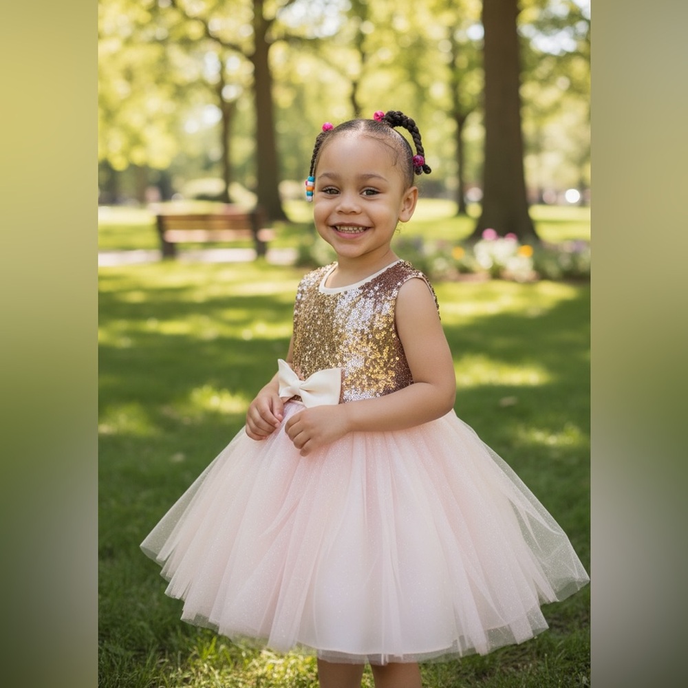 Sparkling Sequin Dress with Bow Size 2T
